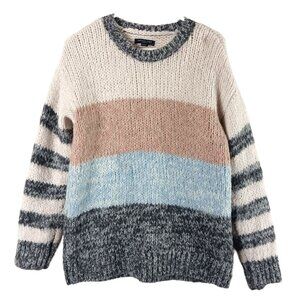 American Eagle Sweater Womens S Wool Chunky Loose Knit Stripe Cozy Grunge Y2K